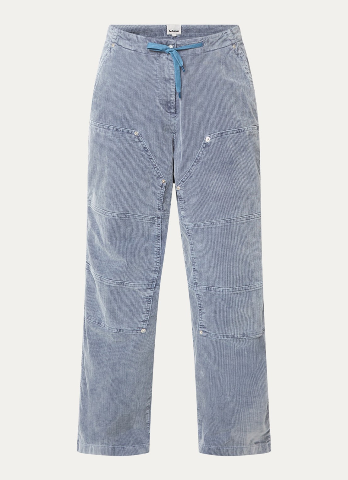 Bellerose Phantom mid waist wide fit jeans met gekleurde wassing - voorkant 3 staalblauw