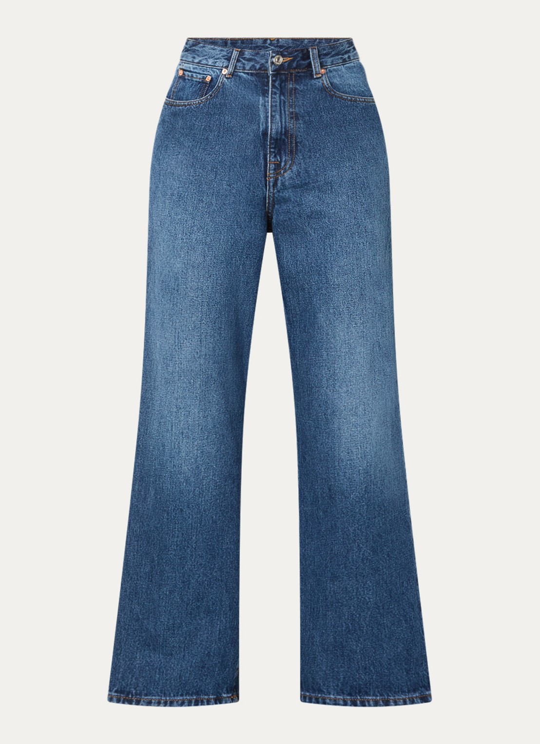 Bellerose Poker high waist wide fit jeans met medium wassing - voorkant 4 indigo