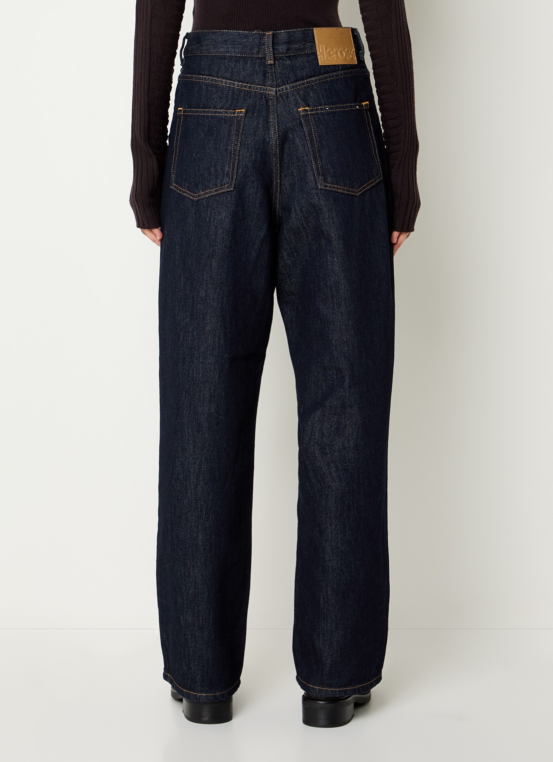 Bellerose Poker high waist wide leg jeans met donkere wassing - achterkant 5 indigo