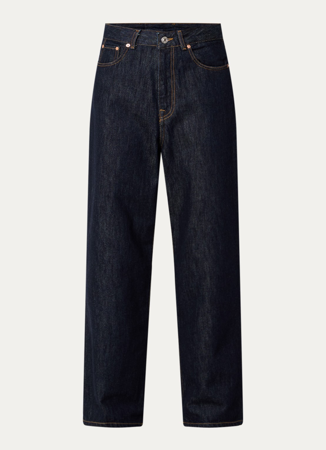 Bellerose Poker high waist wide leg jeans met donkere wassing - voorkant indigo