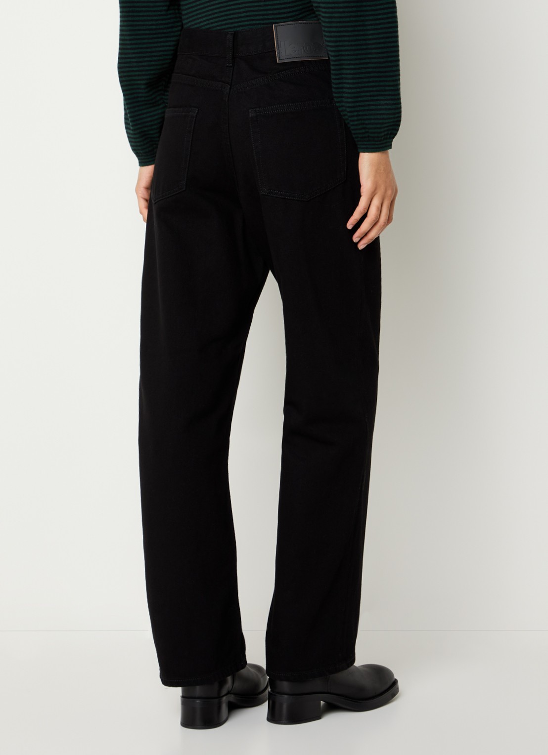 Bellerose Poker high waist wide leg jeans met gekleurde wassing - achterkant 3 zwart
