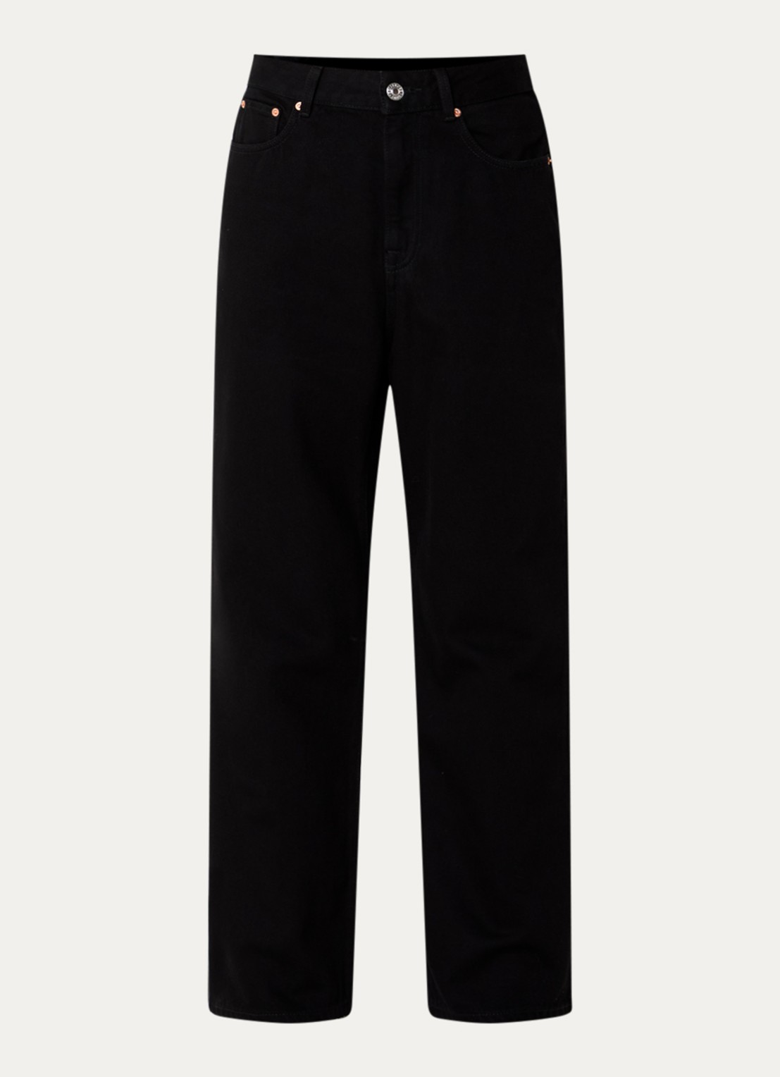 Bellerose Poker high waist wide leg jeans met gekleurde wassing - voorkant 4 zwart
