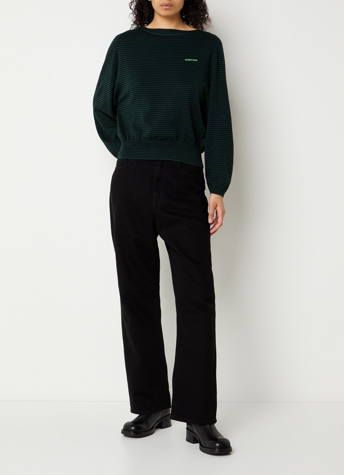 Bellerose Poker high waist wide leg jeans met gekleurde wassing - voorkant 5 zwart
