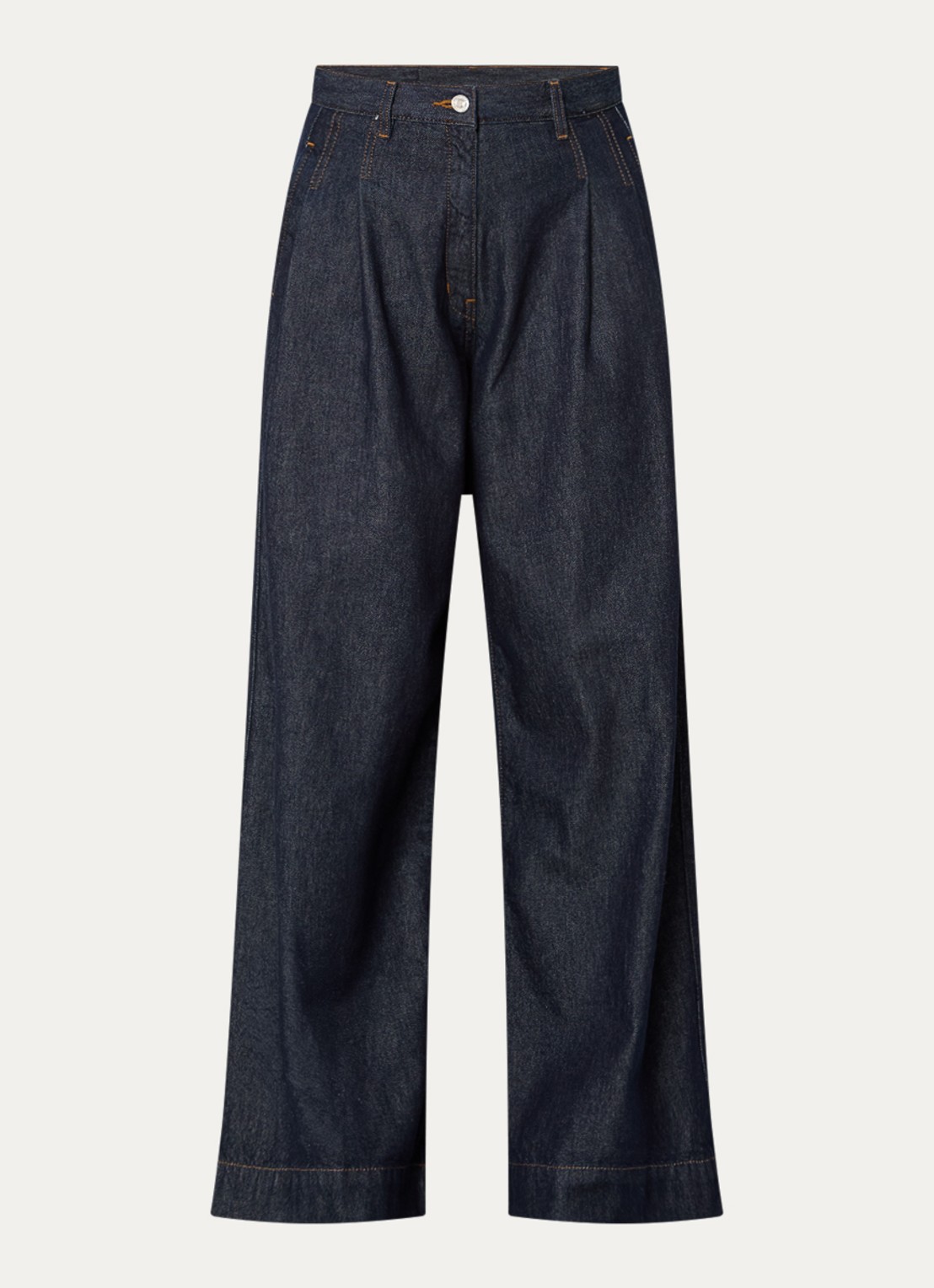 Bellerose Pops high waist wide fit jeans met donkere wassing - voorkant 3 indigo
