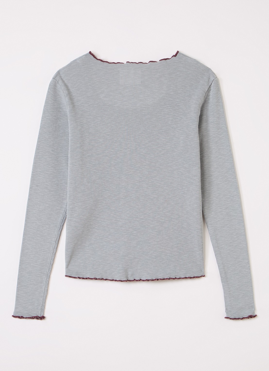 Bellerose Ribgebreide top - voorkant 2 grijsmele