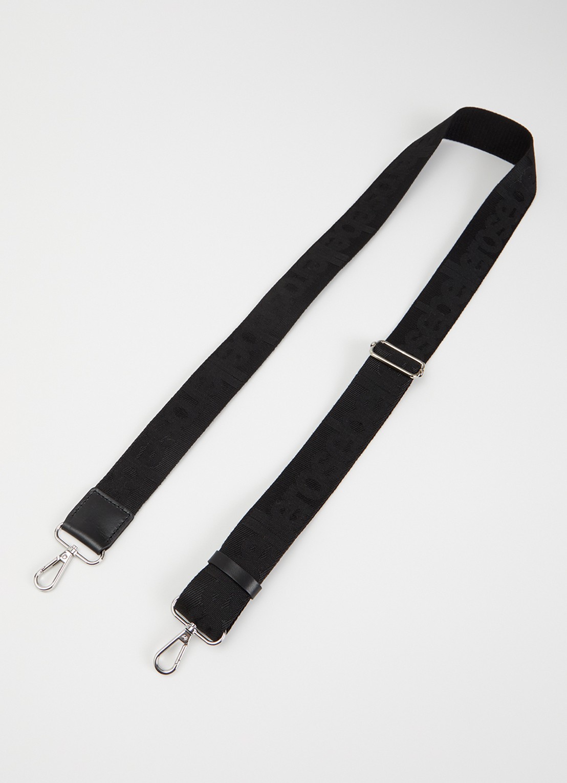 Bellerose Schouderriem met details van leer en logoprint - voorkant zwart