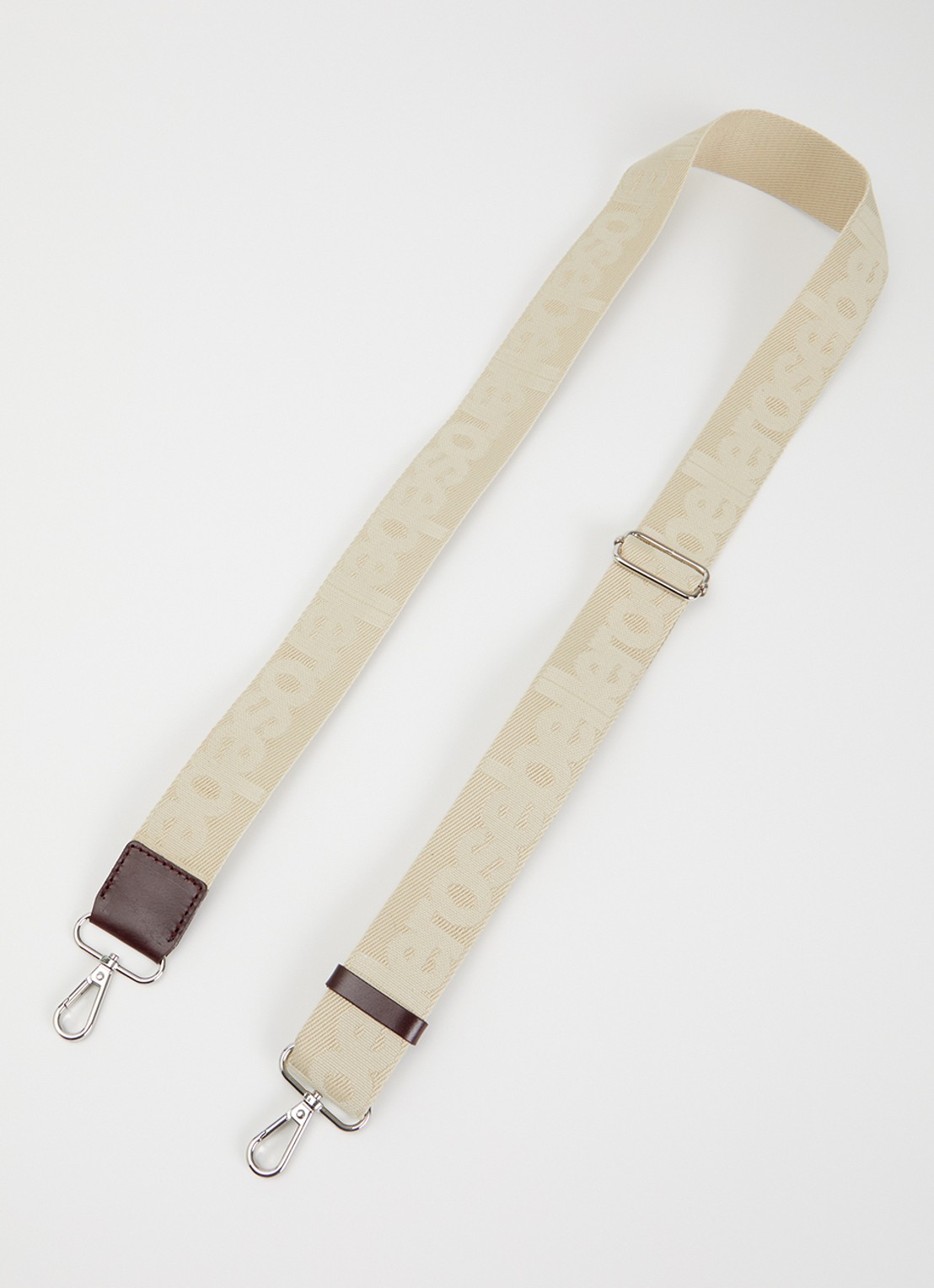 Bellerose Schouderriem met details van leer en logoprint - voorkant creme