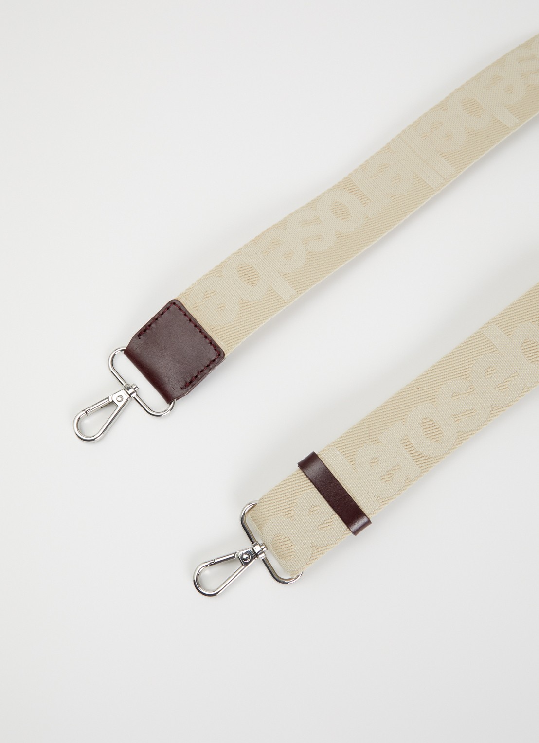 Bellerose Schouderriem met details van leer en logoprint - voorkant 2 creme