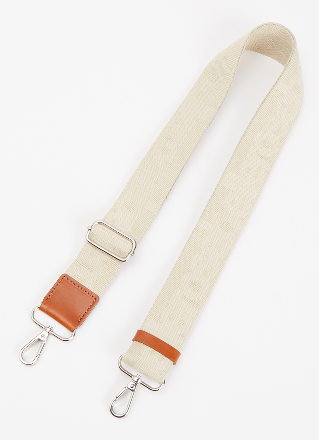 Bellerose Schouderriem met details van leer en logoprint - voorkant cognac
