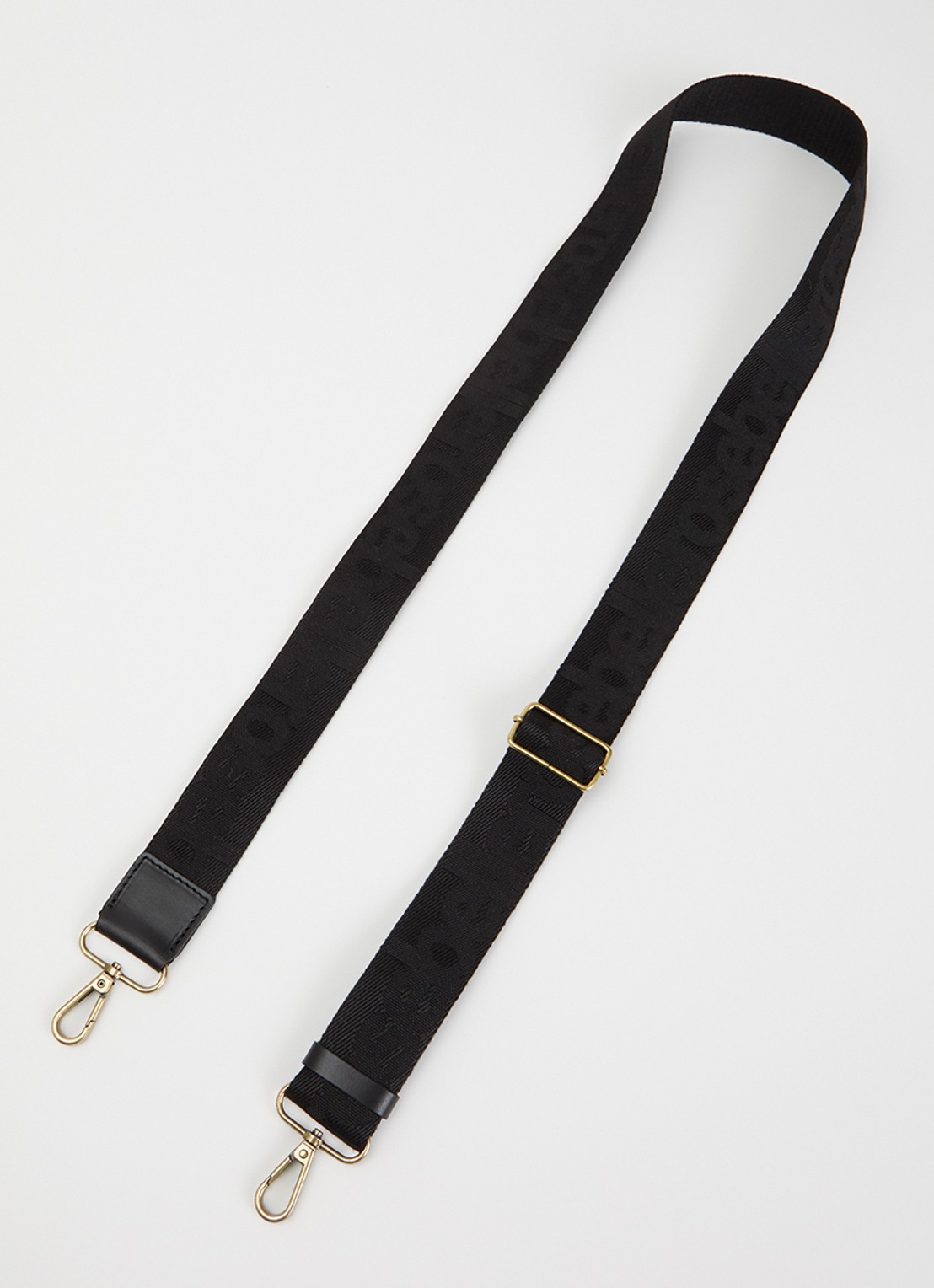 Bellerose Schouderriem met details van leer en logoprint - voorkant zwart