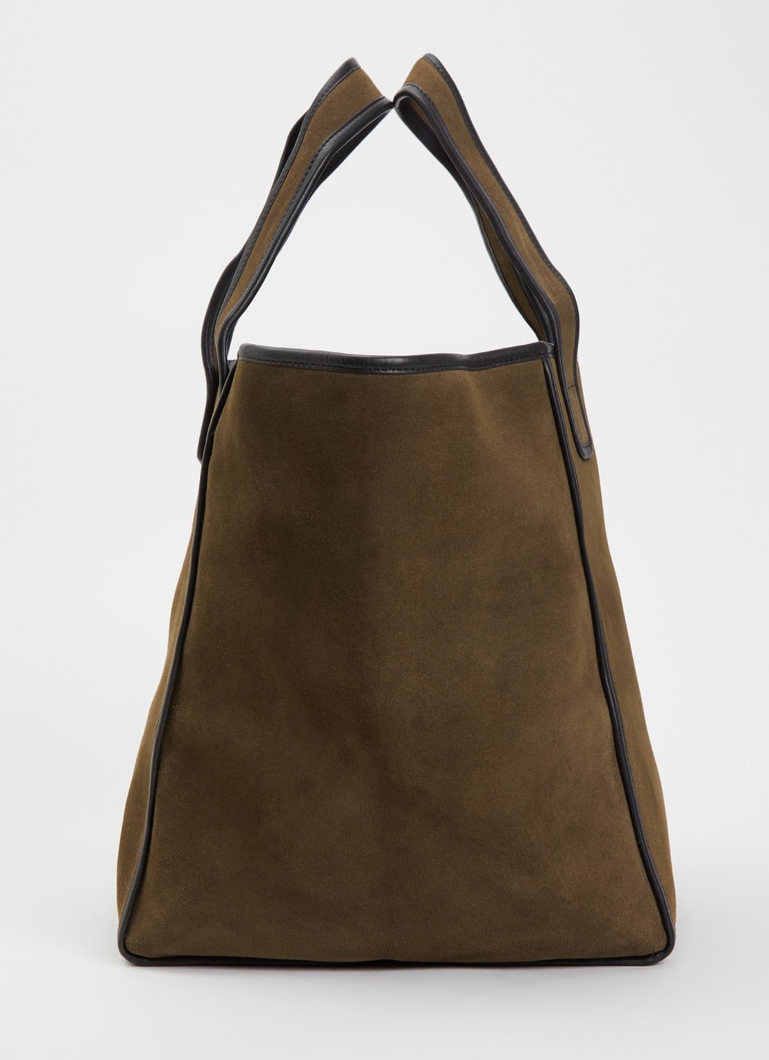 Bellerose Shopper van suède met leren details - detail 4 donkerbeige