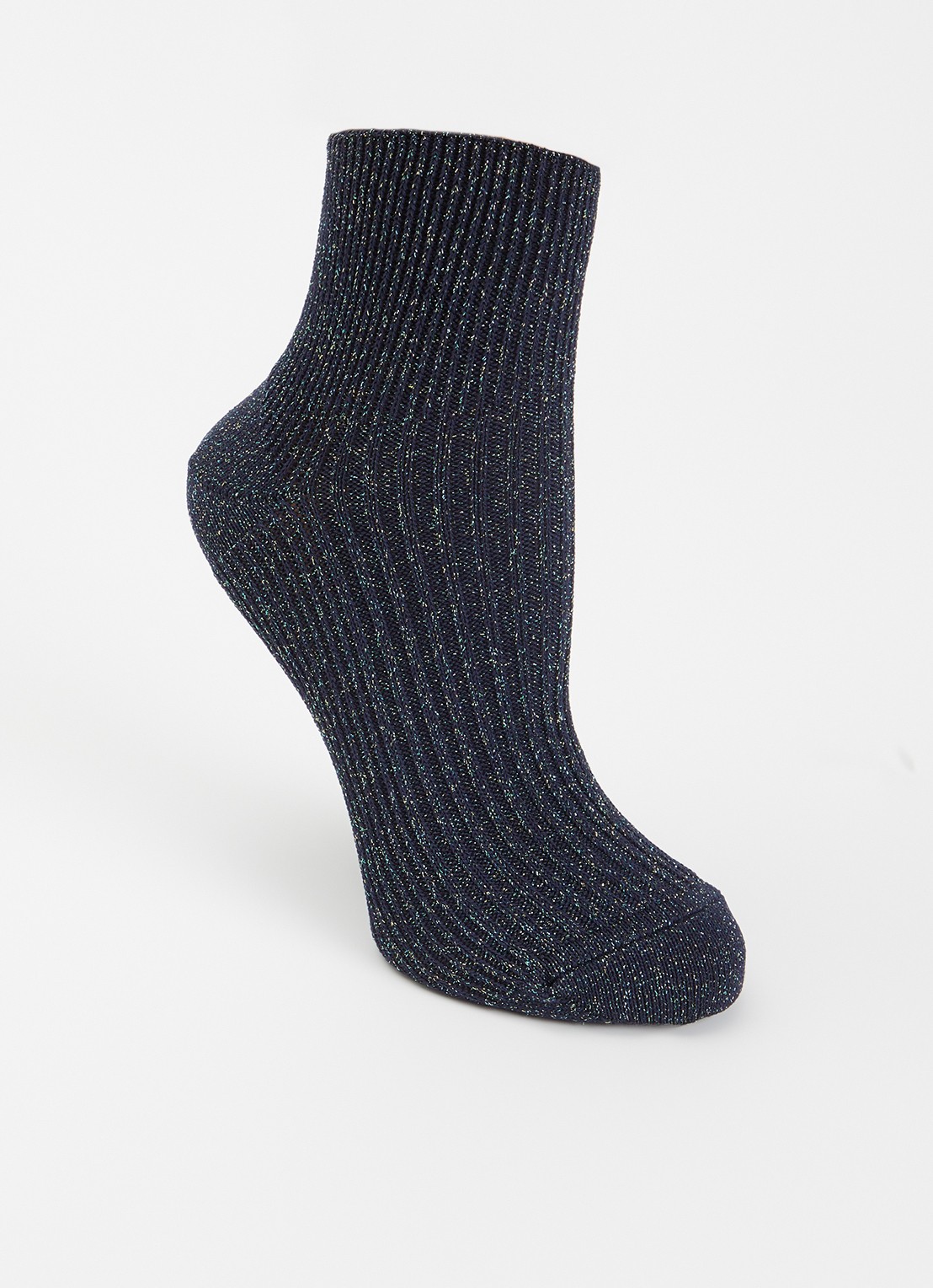 Bellerose Sokken met glitter  - voorkant 2 donkerblauw
