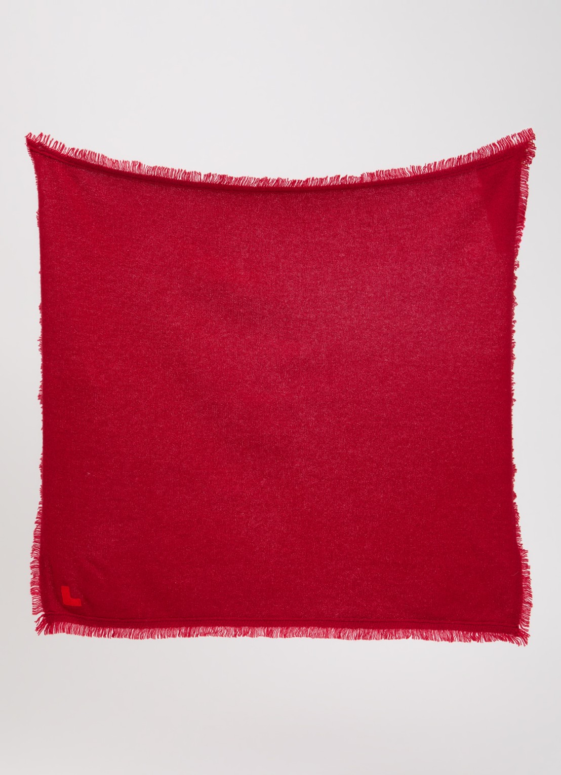 Bellerose Soncol sjaal in kasjmier wolblend 50 x 50 cm - detail donkerrood