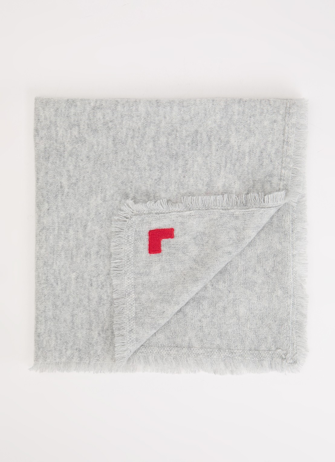 Bellerose Soncol sjaal in kasjmier wolblend 50 x 50 cm - voorkant 3 lichtgrijs