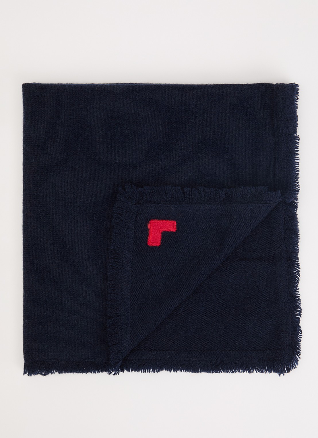 Bellerose Soncol sjaal in kasjmier wolblend 50 x 50 cm - voorkant 3 donkerblauw