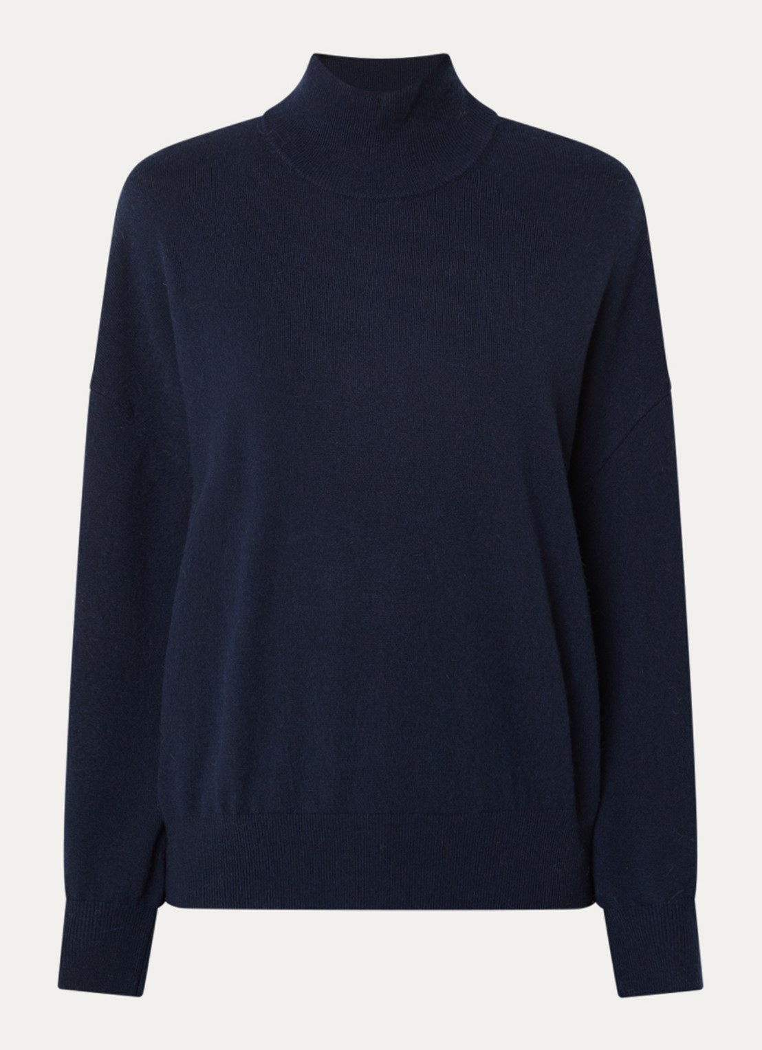 Bellerose Sonys fijngebreide trui in kasjmierblend met col - voorkant 2 donkerblauw