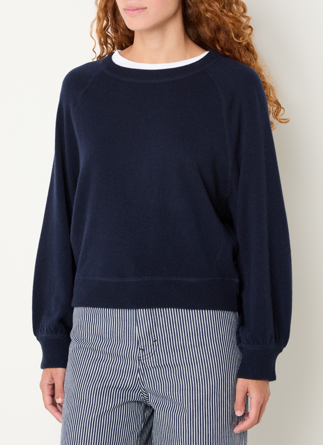 Bellerose Spanne fijngebreide trui in kasjmierblend met ronde hals - detail 4 donkerblauw