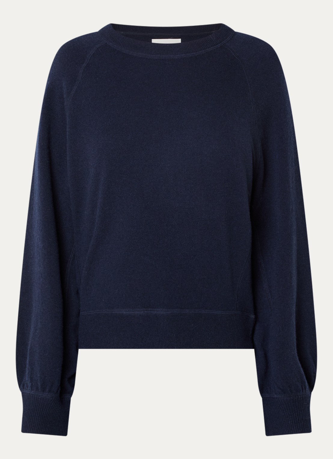 Bellerose Spanne fijngebreide trui in kasjmierblend met ronde hals - voorkant 2 donkerblauw