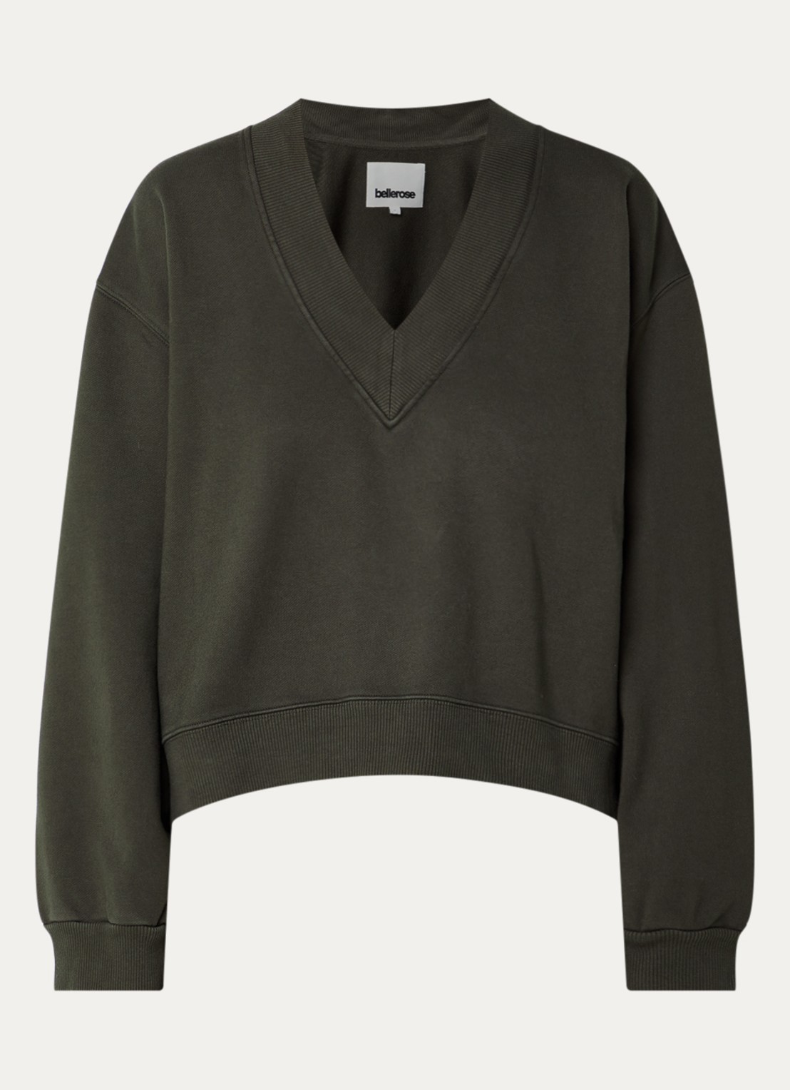 Bellerose Sula sweater met V-hals - voorkant 2 antraciet