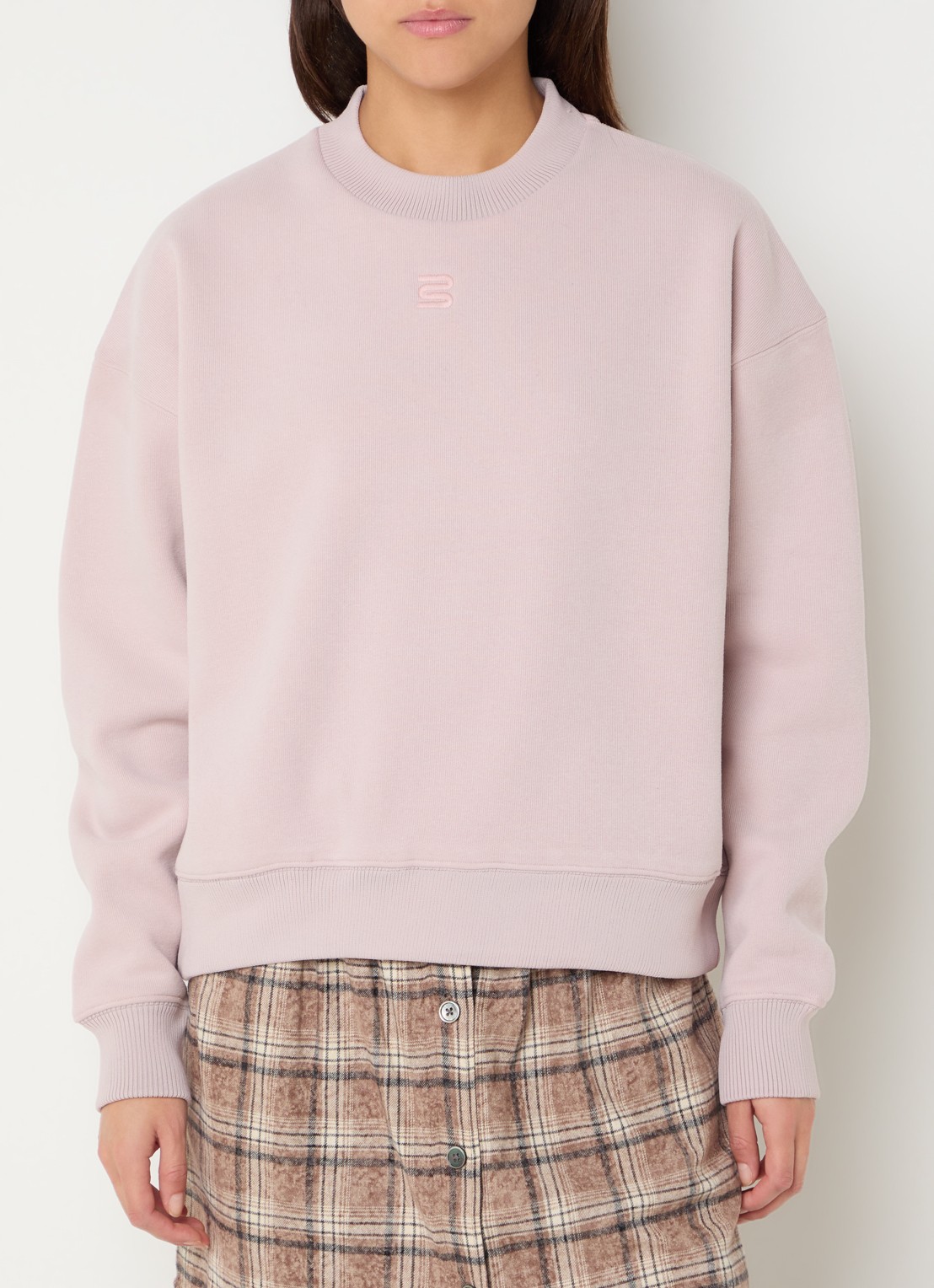 Bellerose Temi sweater met ronde hals - detail 4 lichtroze
