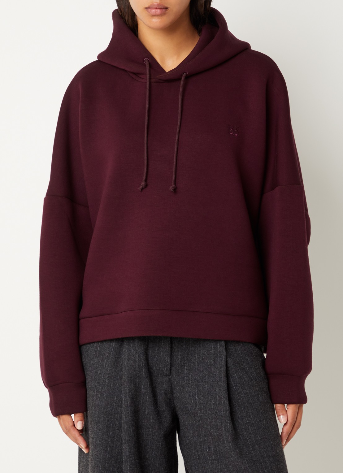 Bellerose Tood62 hoodie met logo - detail 4 bordeauxrood