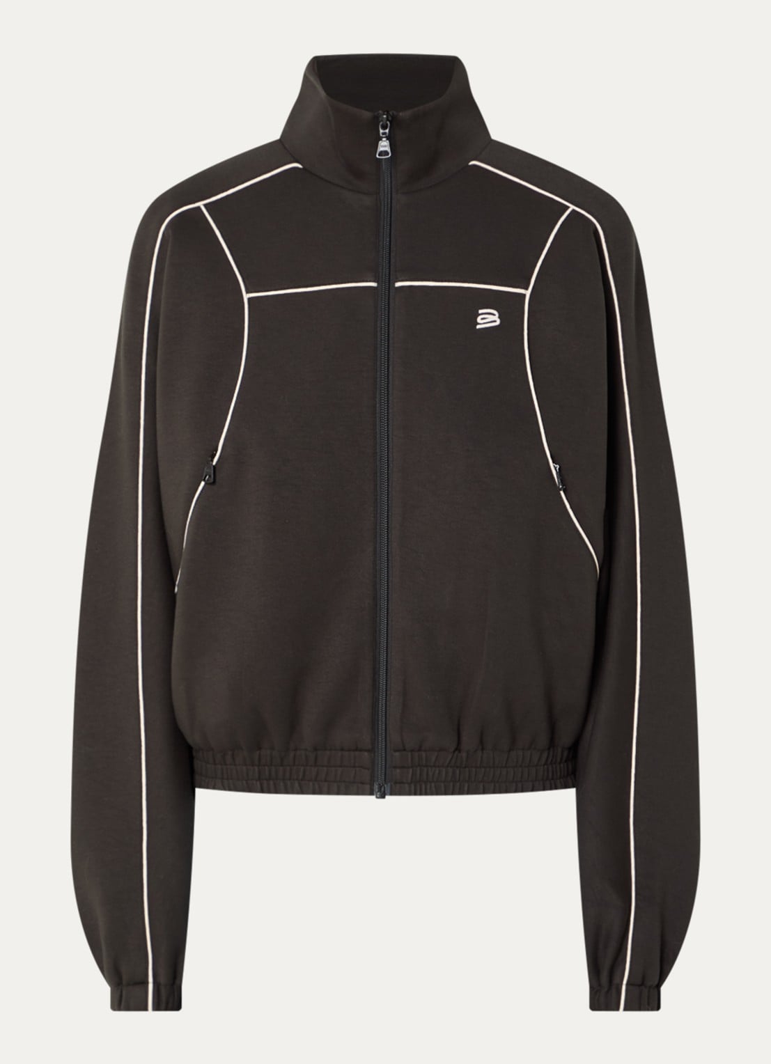 Bellerose Tropy sweatvest met logoborduring - voorkant 2 donkergroen