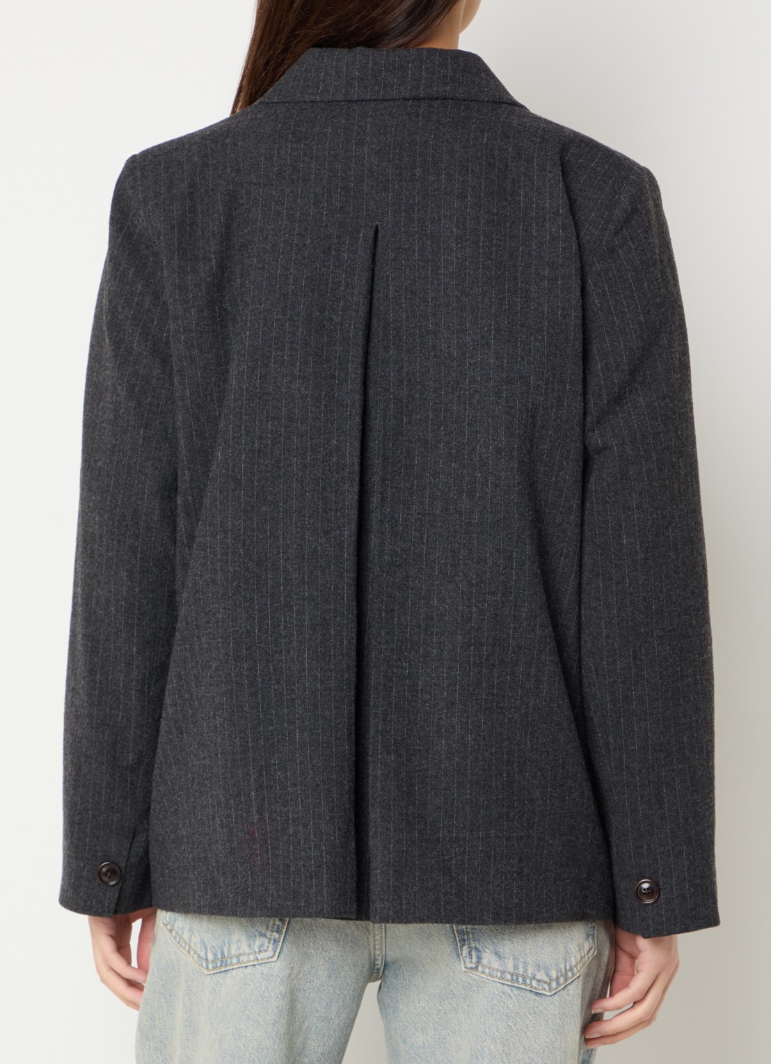 Bellerose Valenti oversized blazer in wolblend  - achterkant 3 donkergrijs