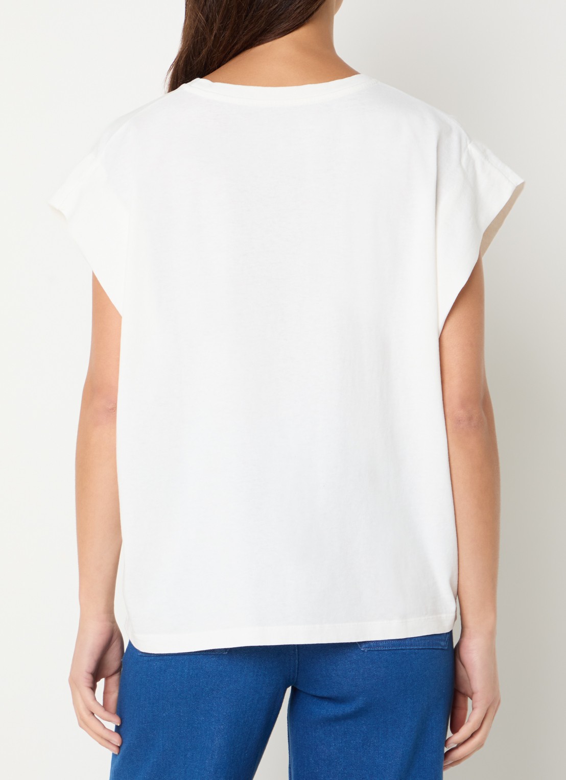 Bellerose Vice T-shirt met boothals - achterkant 3 gebroken wit