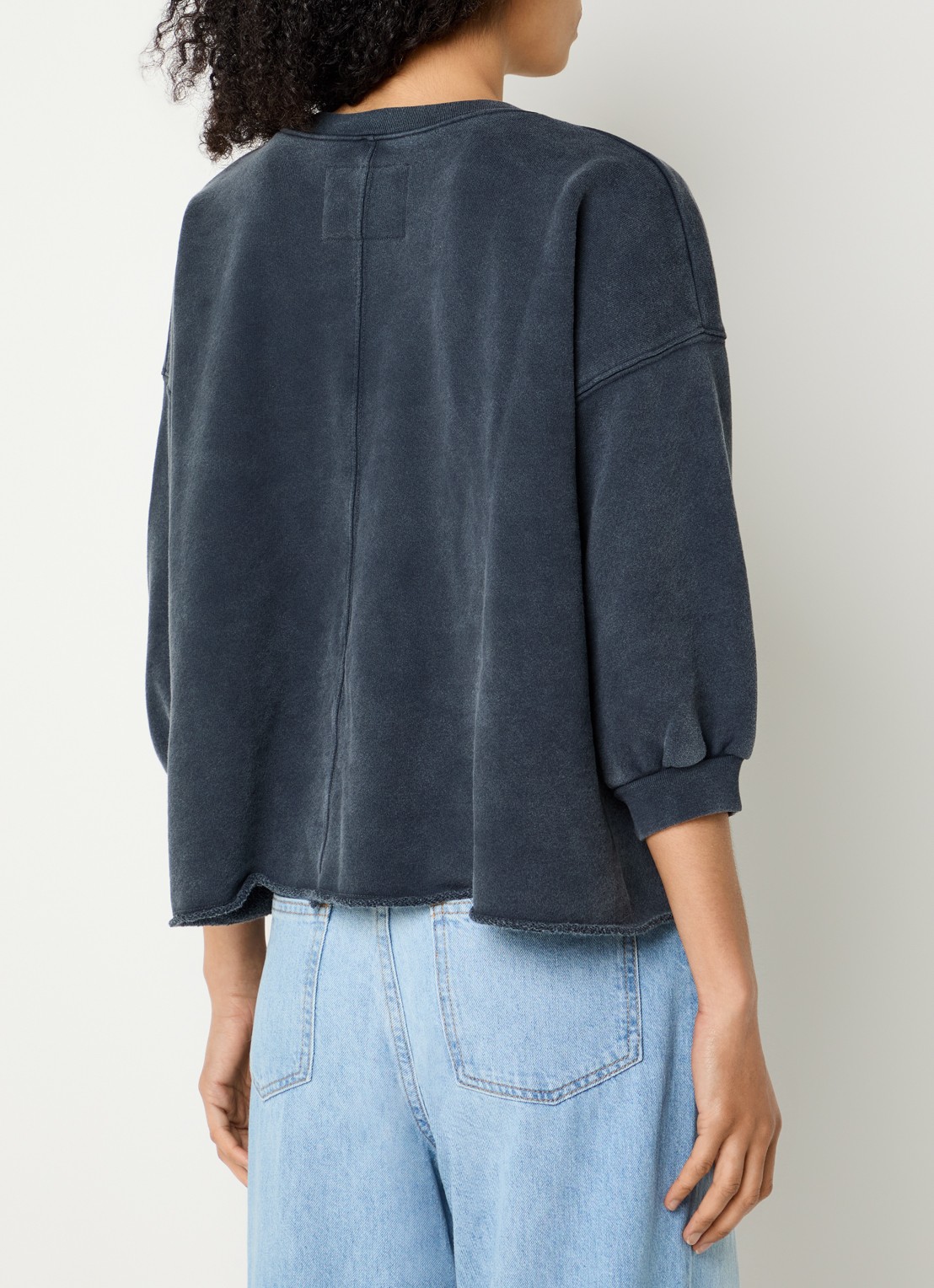 Bellerose Vicske sweater met verwassen afwerking - achterkant 2 donkerblauw