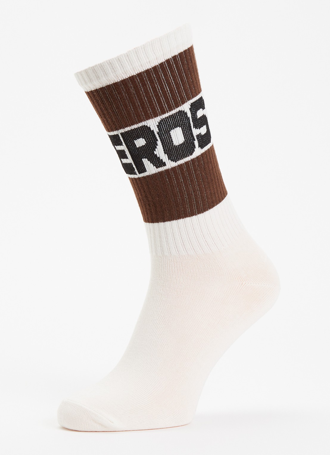 Bellerose Vite sokken in katoenblend met logo - detail chocoladebruin