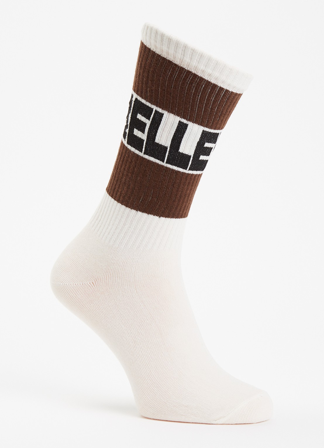 Bellerose Vite sokken in katoenblend met logo - voorkant 2 chocoladebruin