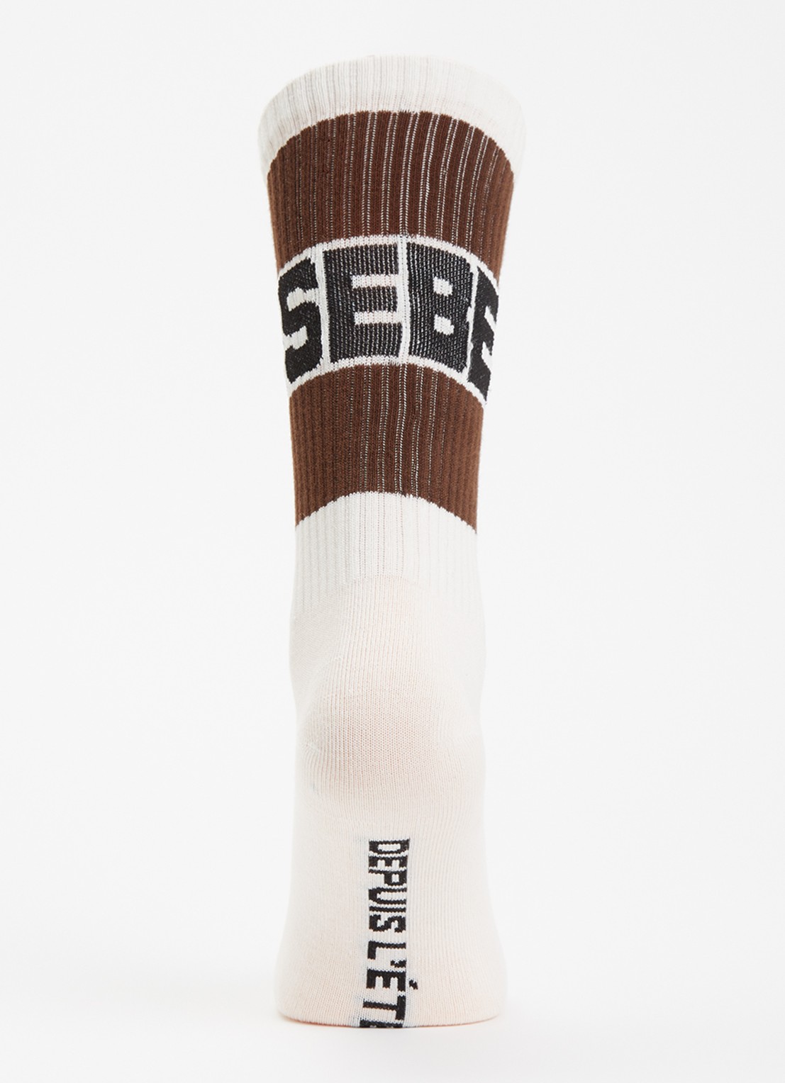 Bellerose Vite sokken in katoenblend met logo - voorkant 3 chocoladebruin