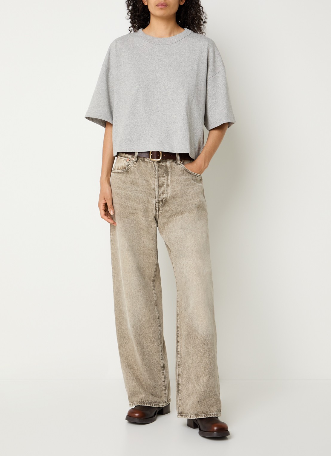 Bellerose Voss T-shirt met ronde hals - voorkant 3 grijs