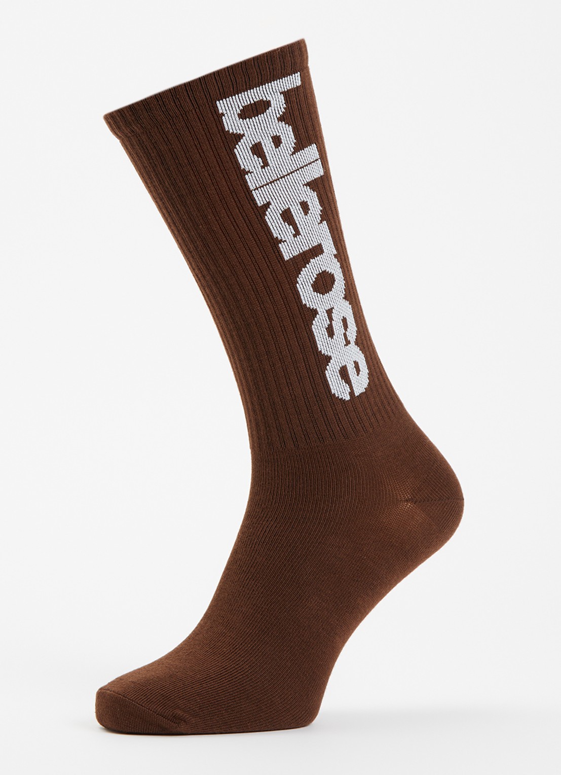 Bellerose Vroum sokken in katoenblend met logoprint - detail 3 chocoladebruin