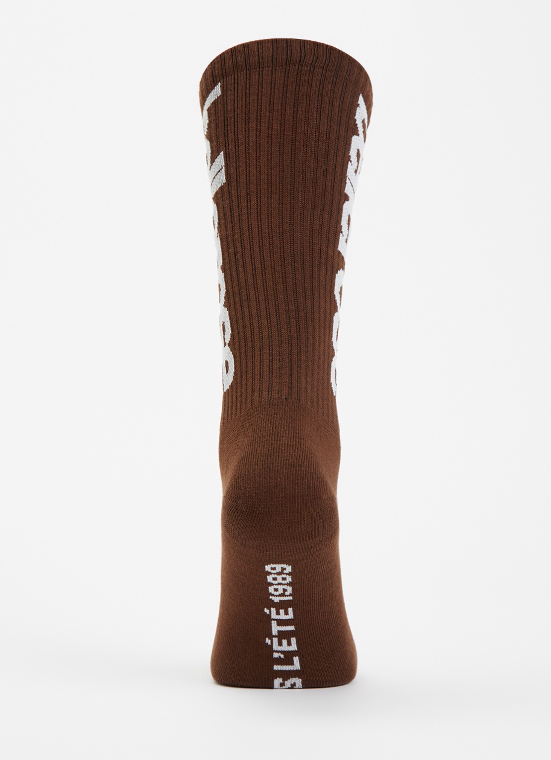 Bellerose Vroum sokken in katoenblend met logoprint - voorkant 2 chocoladebruin