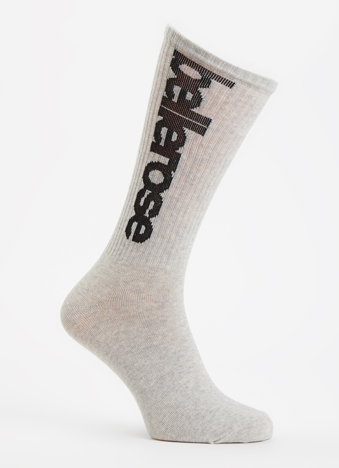 Bellerose Vroum sokken in katoenblend met logoprint - voorkant 2 grijsmele