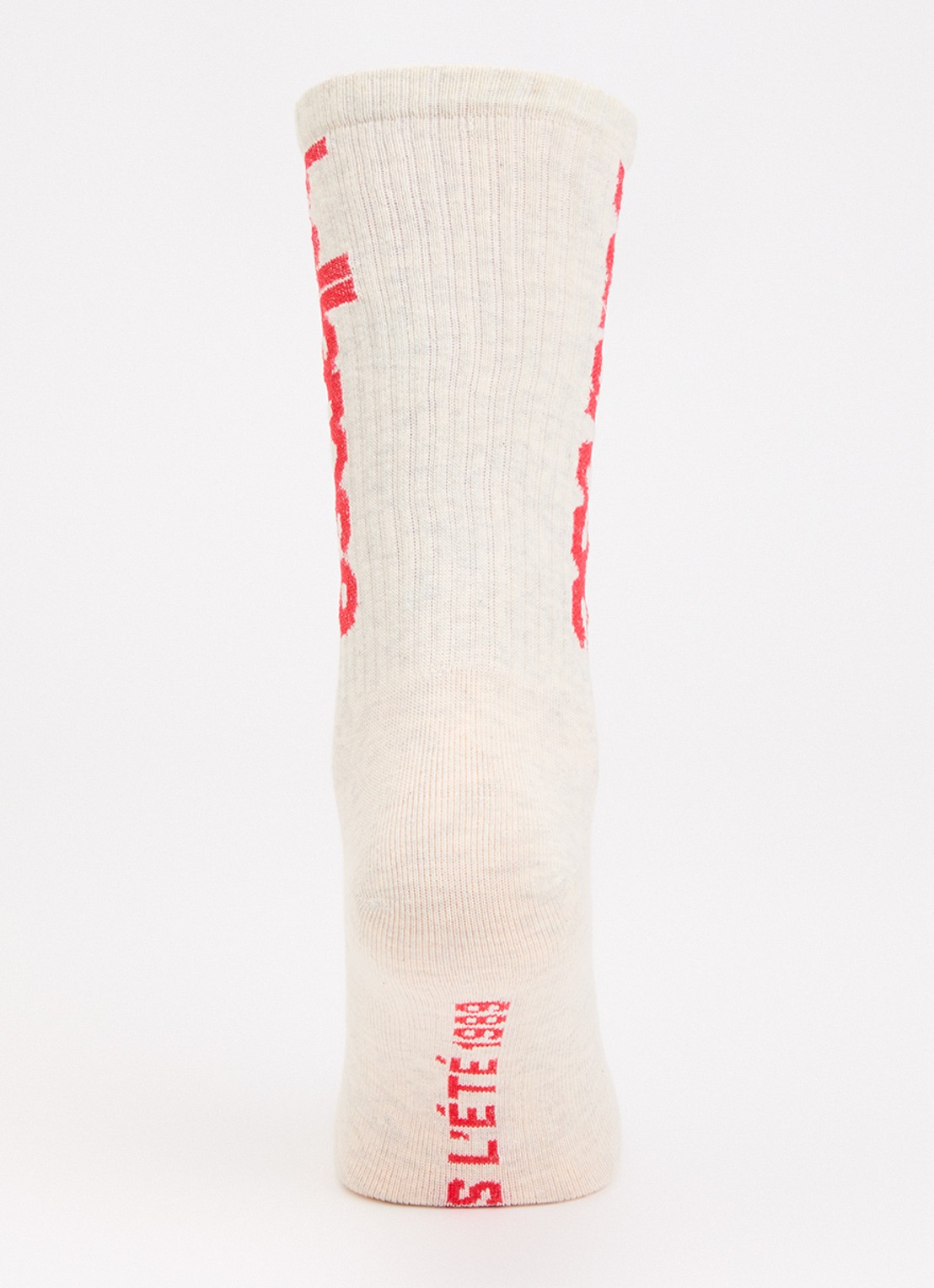 Bellerose Vroum sokken in katoenblend met logoprint - voorkant 3 creme