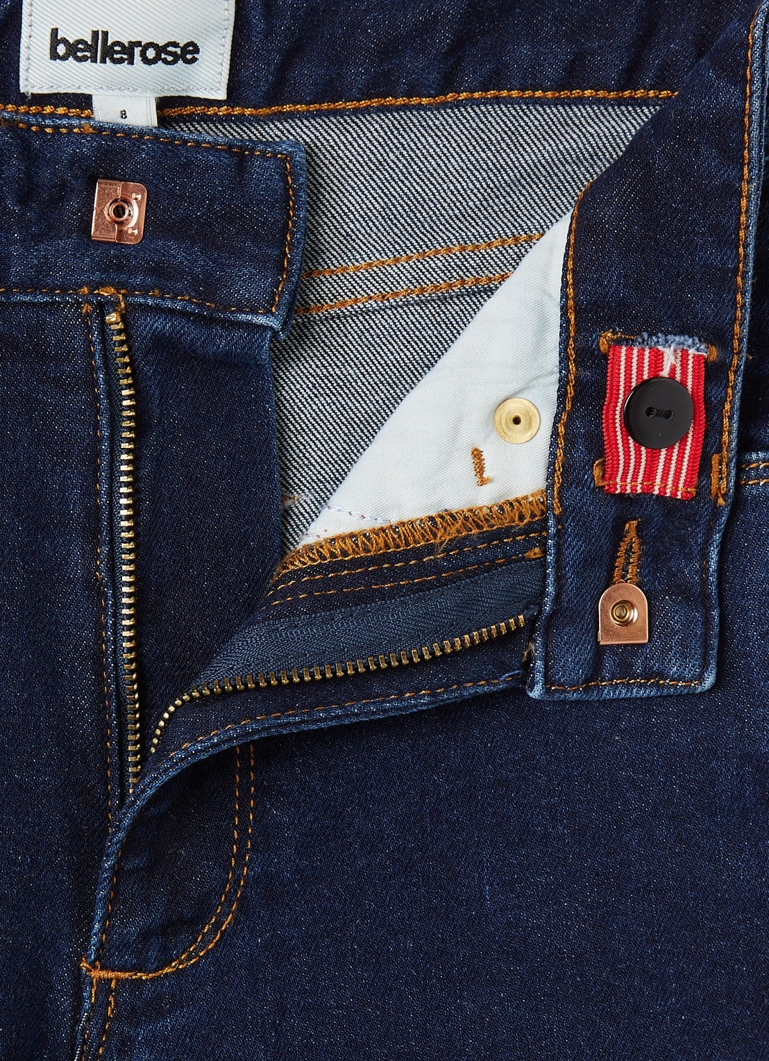 Bellerose Wanda flared jeans met donkere wassing - detail 3 indigo