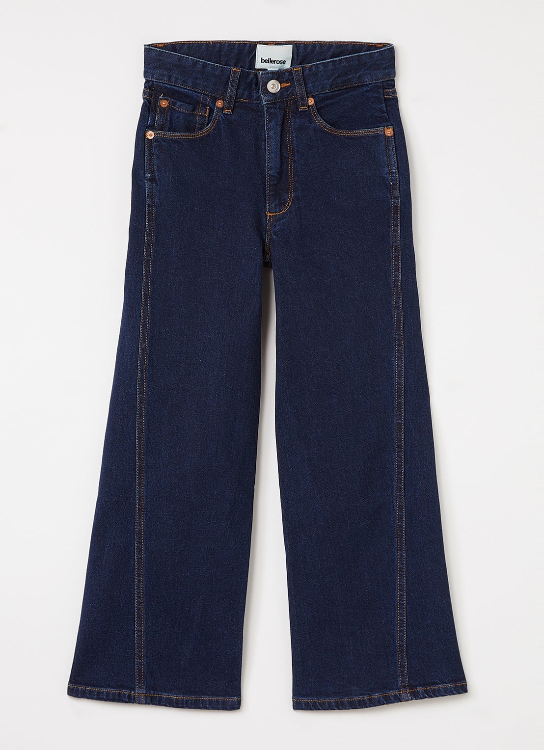 Bellerose Wanda flared jeans met donkere wassing - voorkant indigo