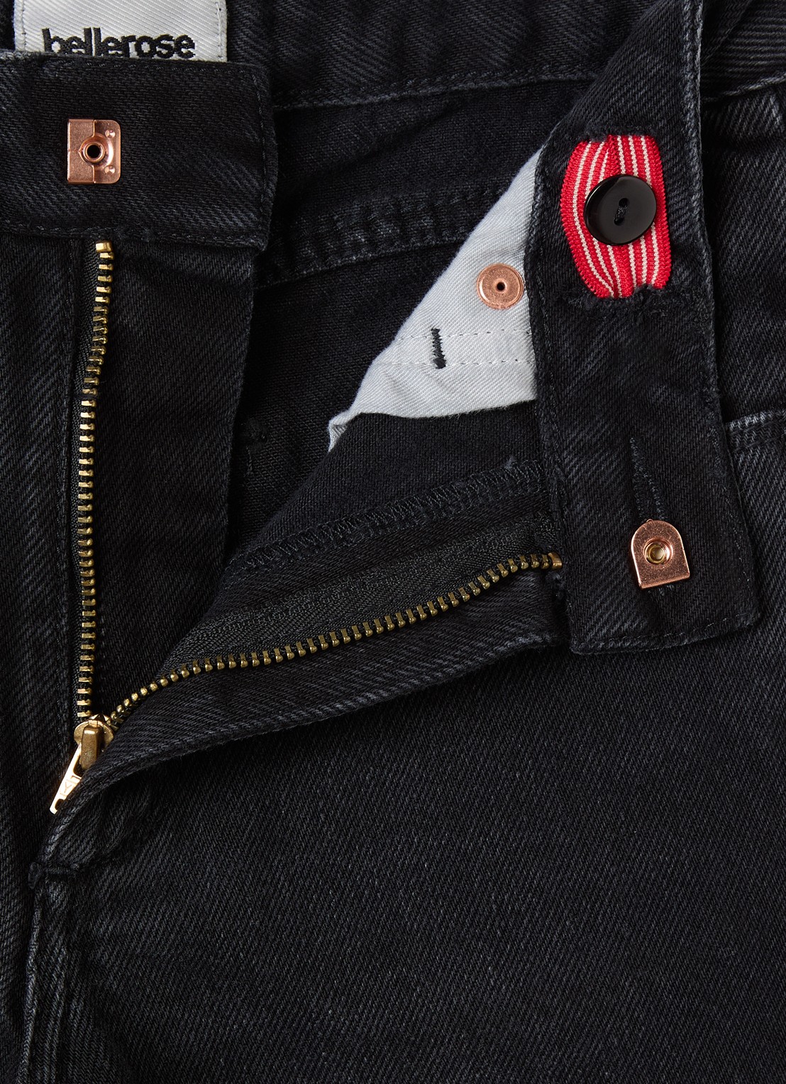 Bellerose Wanda wide leg jeans met gekleurde wassing - detail zwart