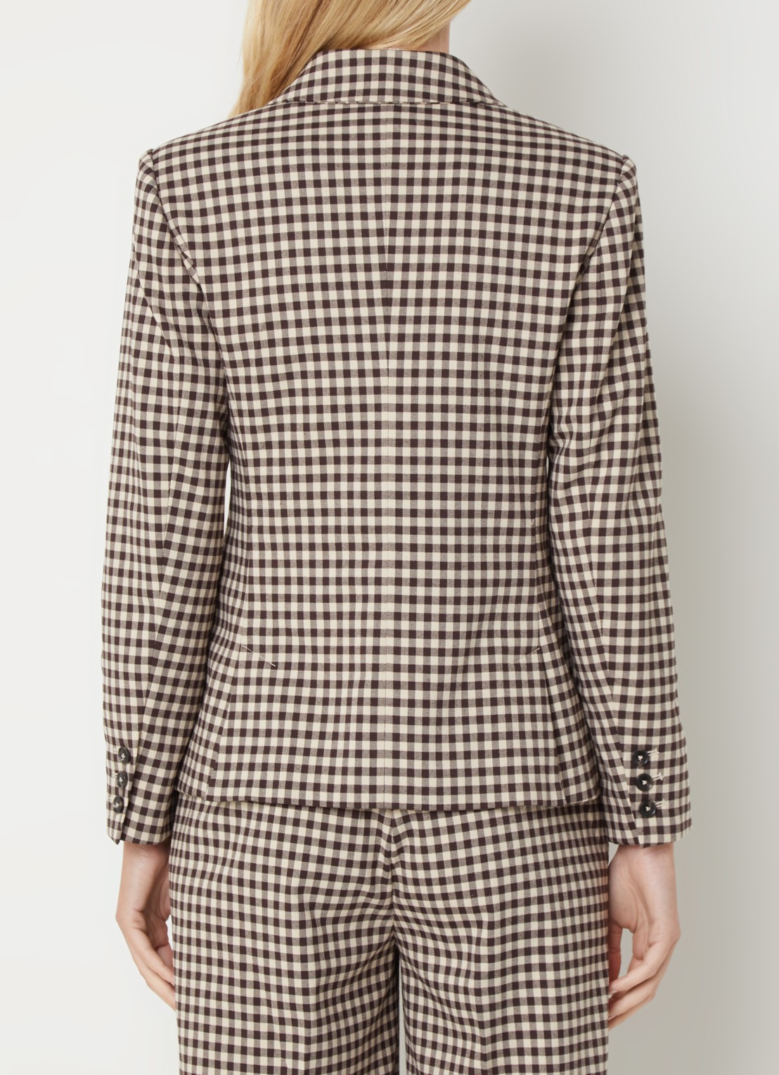 Benetton Blazer met klepzakken en ruitdessin - achterkant 4 donkerbruin