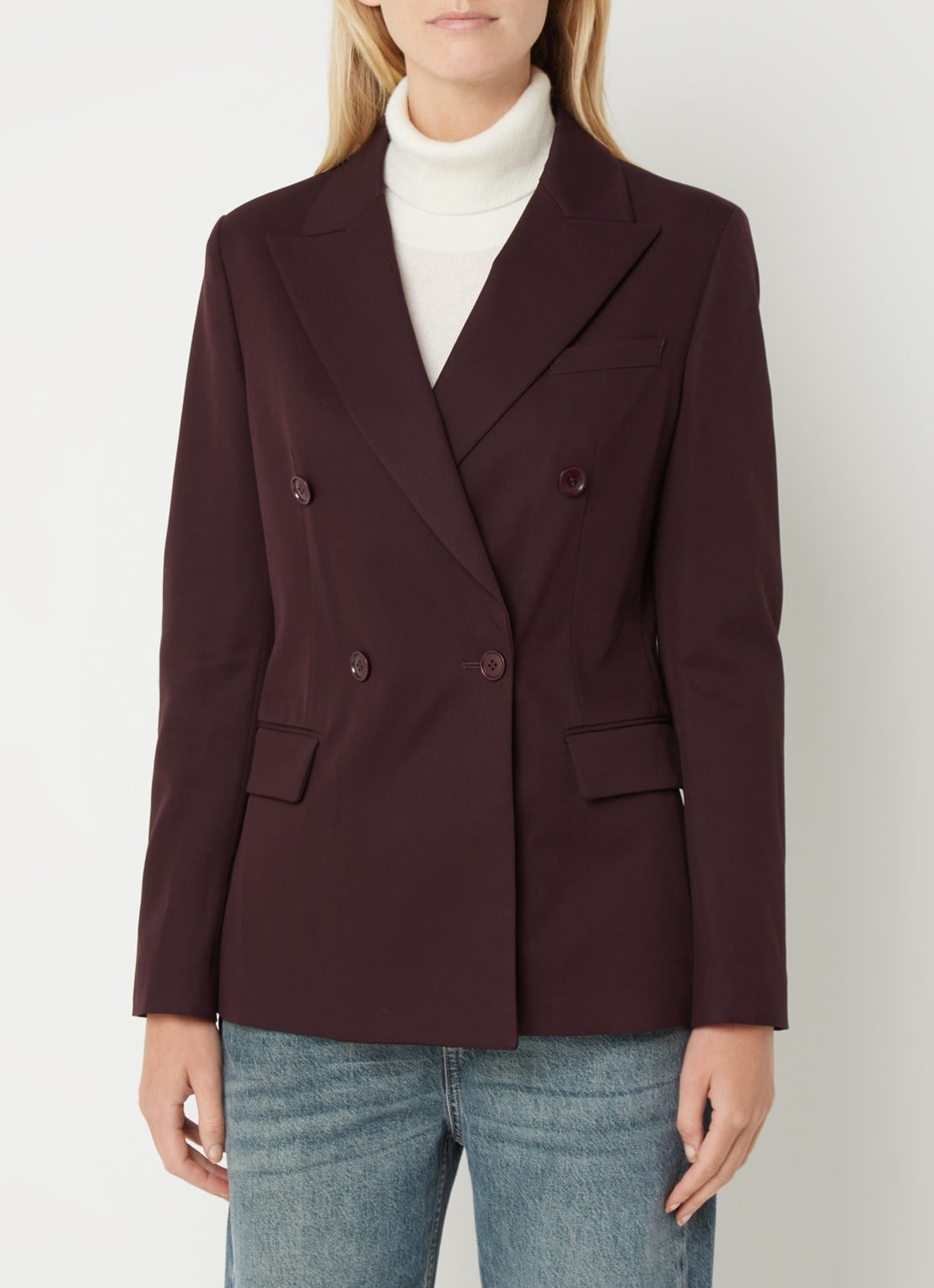 Benetton Blazer met klepzakken - detail aubergine