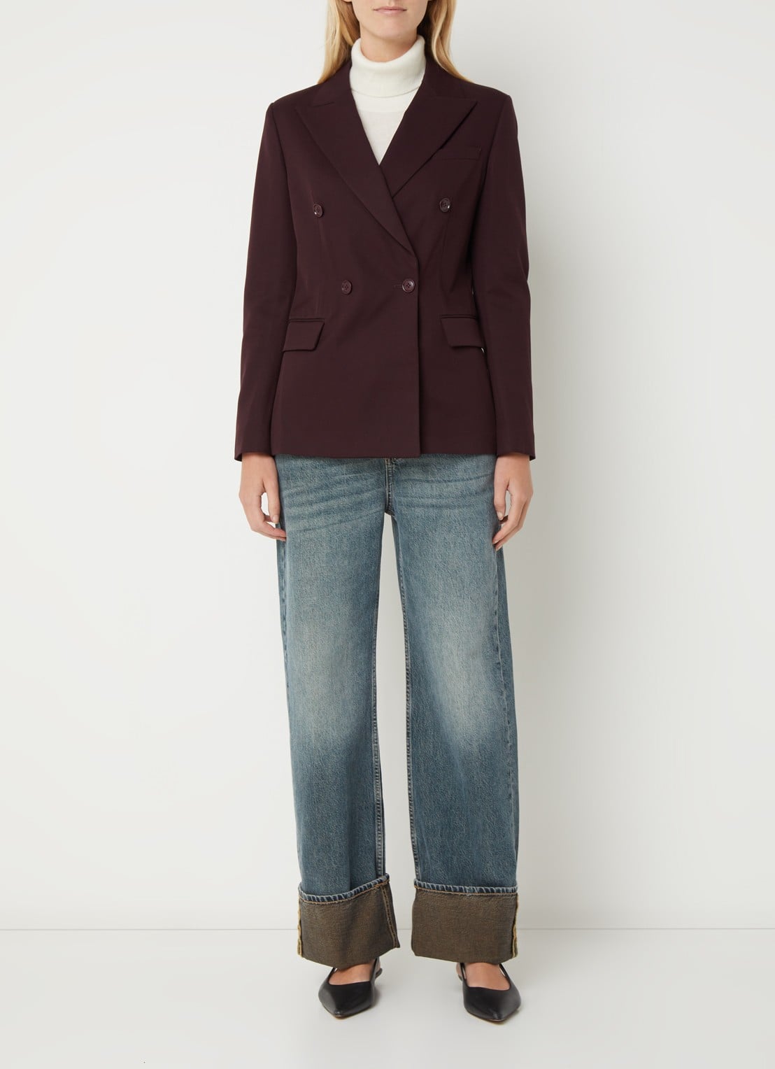 Benetton Blazer met klepzakken - voorkant 4 aubergine