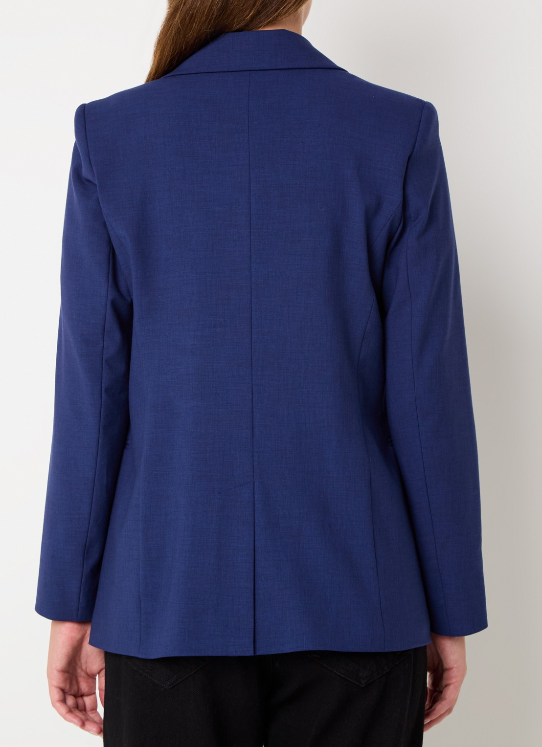 Benetton Blazer met paspelzakken en schoudervulling - achterkant 6 donkerblauw