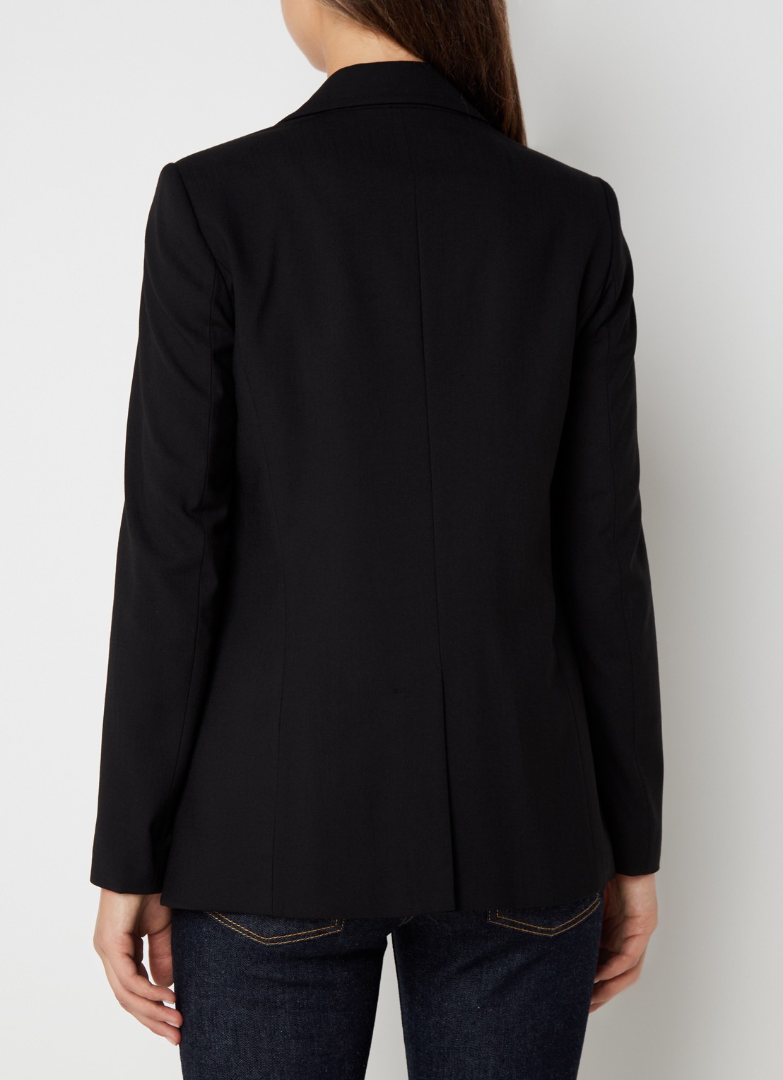 Benetton Blazer met paspelzakken en schoudervulling - achterkant zwart