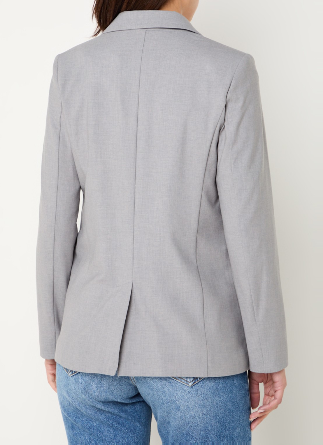 Benetton Blazer met paspelzakken en schoudervulling - achterkant 3 grijs