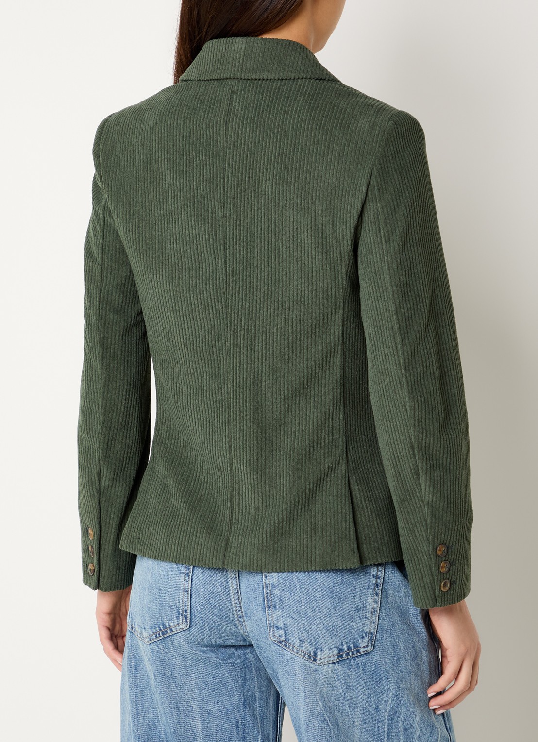 Benetton Blazer met structuur en klepzakken - achterkant 2 legergroen