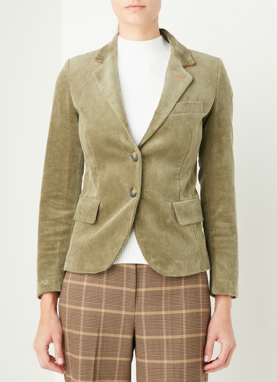 Benetton Blazer van corduroy - detail mosgroen