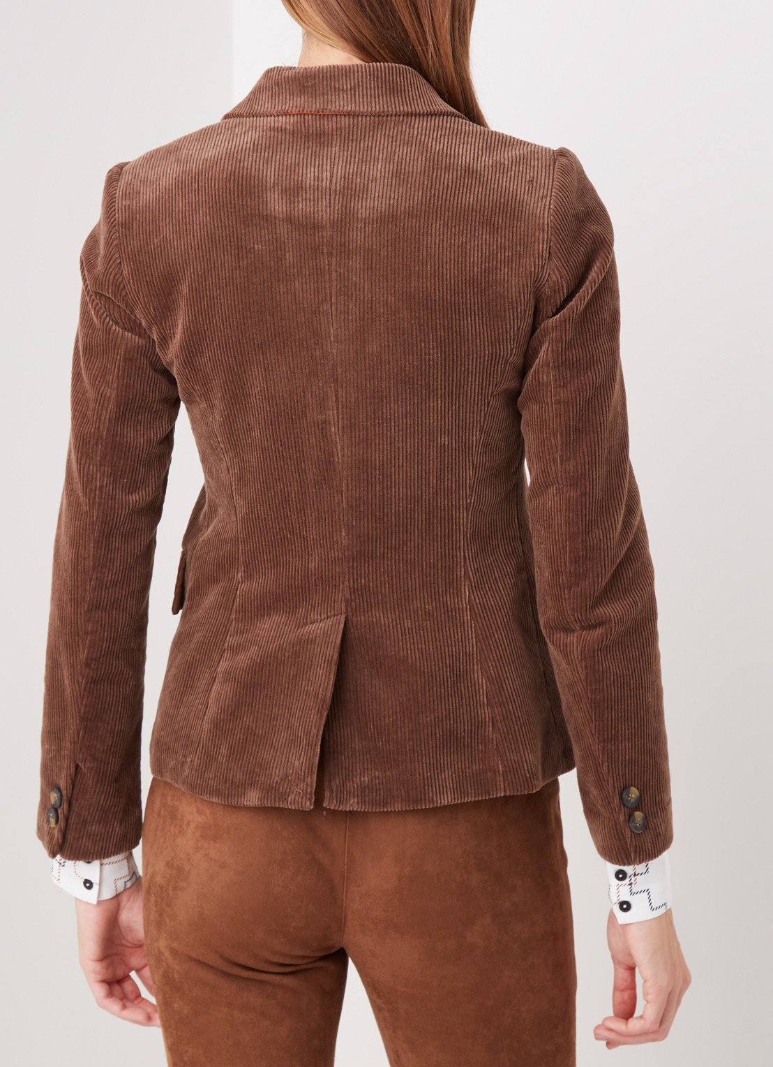 Benetton Blazer van corduroy - achterkant 4 bruin