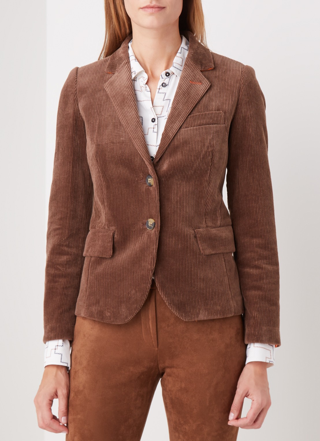 Benetton Blazer van corduroy - detail bruin